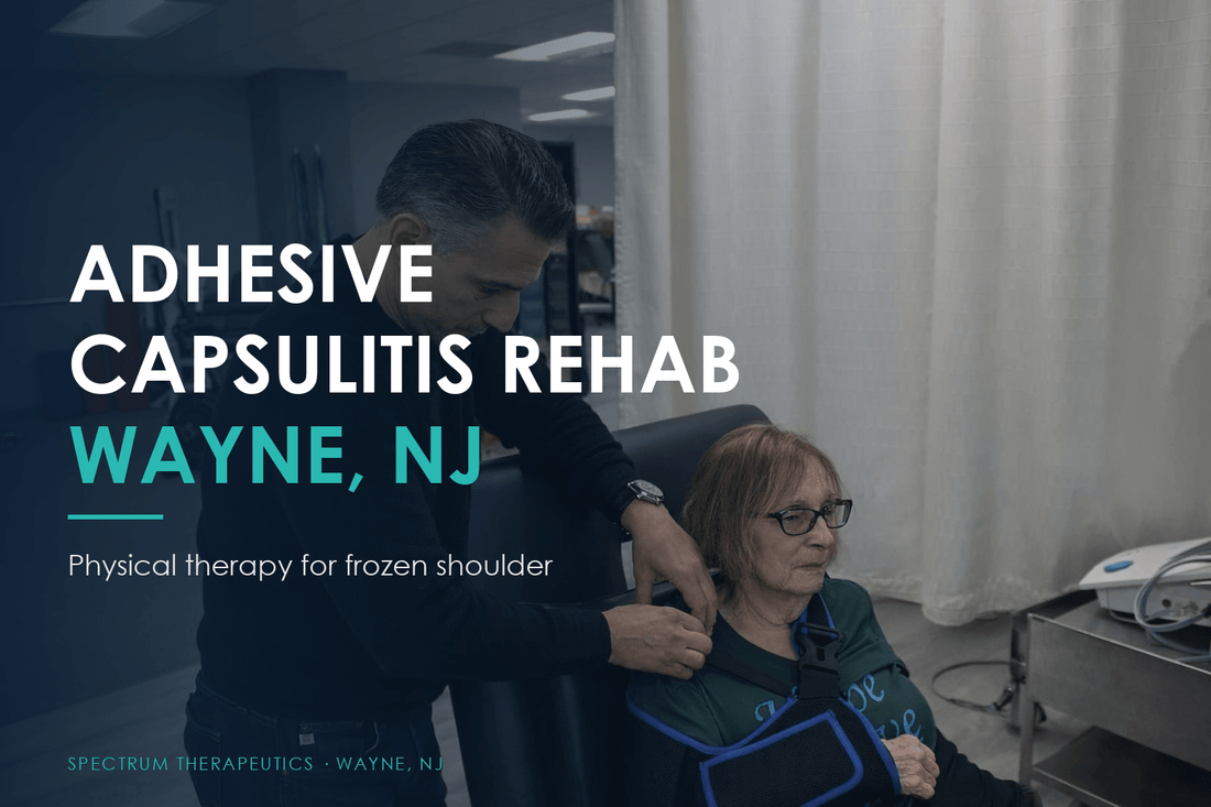 Dr. Rob Letizia treating a frozen shoulder at Spectrum Therapeutics in Wayne, NJ.
