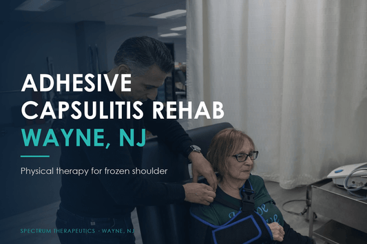 Dr. Rob Letizia treating a frozen shoulder at Spectrum Therapeutics in Wayne, NJ.