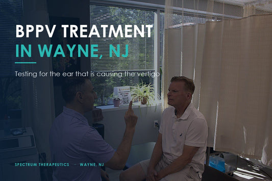 Dr. Rob Letizia performing the Epley canalith-repositioning maneuver for BPPV in Wayne, NJ.