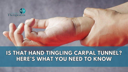 Patient performing Phalen’s Test for carpal tunnel under guidance of physical therapist.