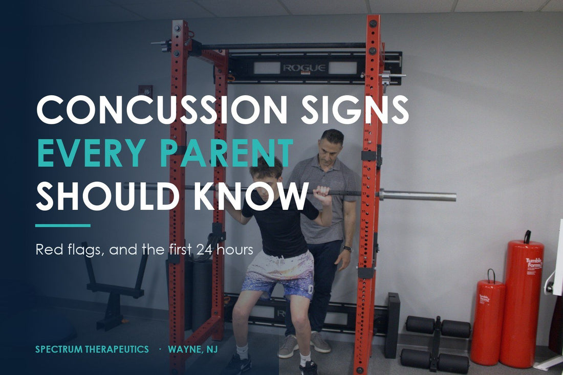 Concussion signs every parent should know - Dr. Rob Letizia working with a youth athlete at Spectrum Therapeutics in Wayne, NJ.