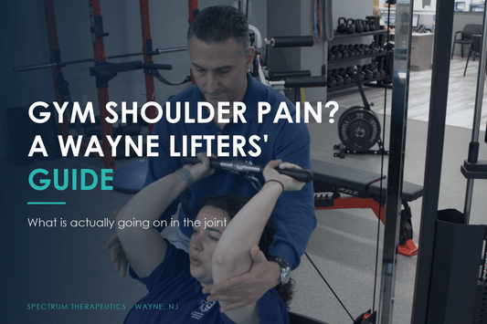Dr. Rob Letizia coaching overhead shoulder work at Spectrum Therapeutics in Wayne, NJ.