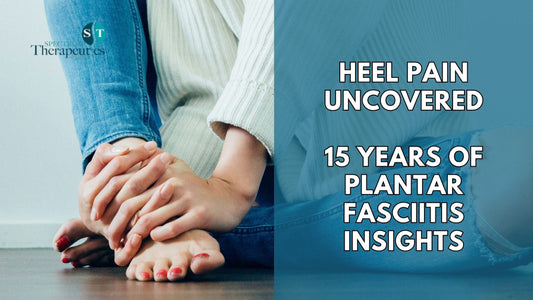 Close-up of a person massaging their heel to relieve plantar fasciitis pain.