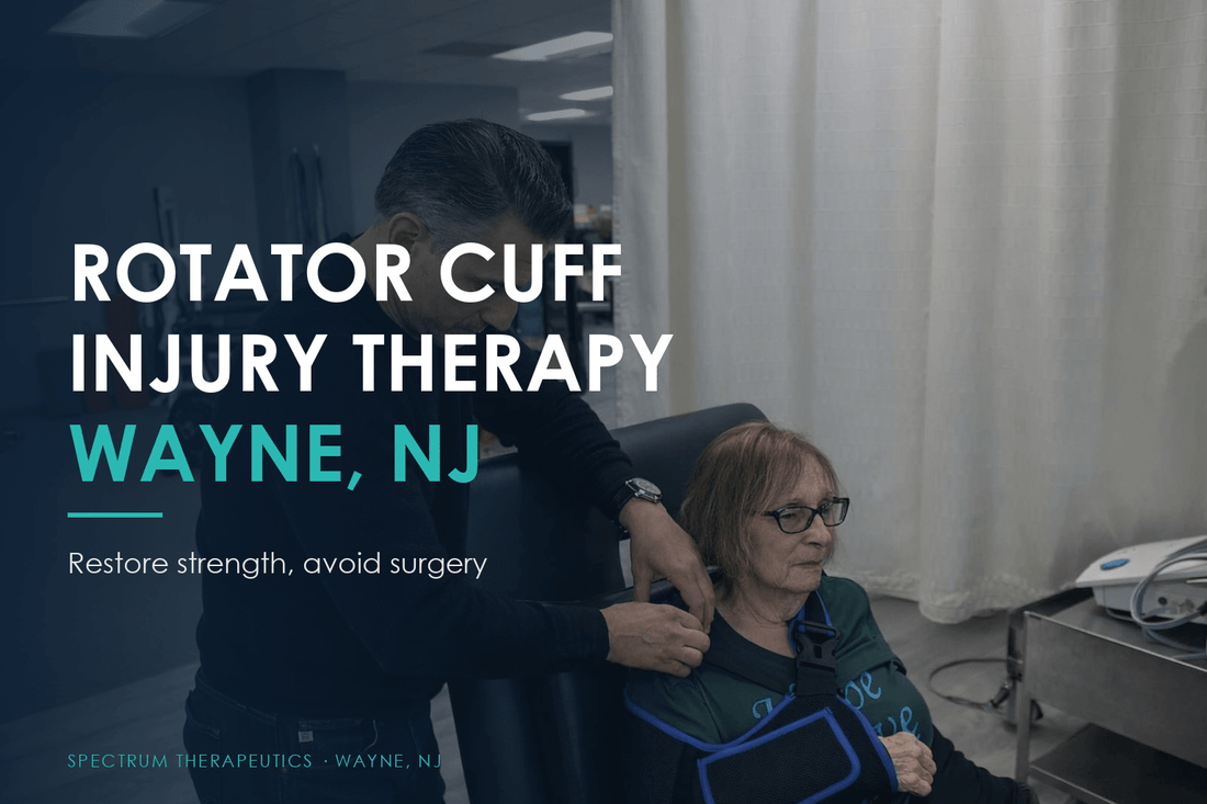 Dr. Rob Letizia treating a rotator cuff injury at Spectrum Therapeutics in Wayne, NJ.