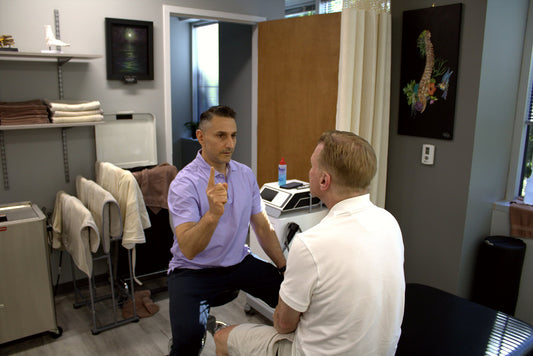 Dr. Rob Letizia leading vestibular gaze stabilization training at Spectrum Therapeutics of NJ in Wayne, NJ